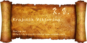 Krajcsik Viktorina névjegykártya